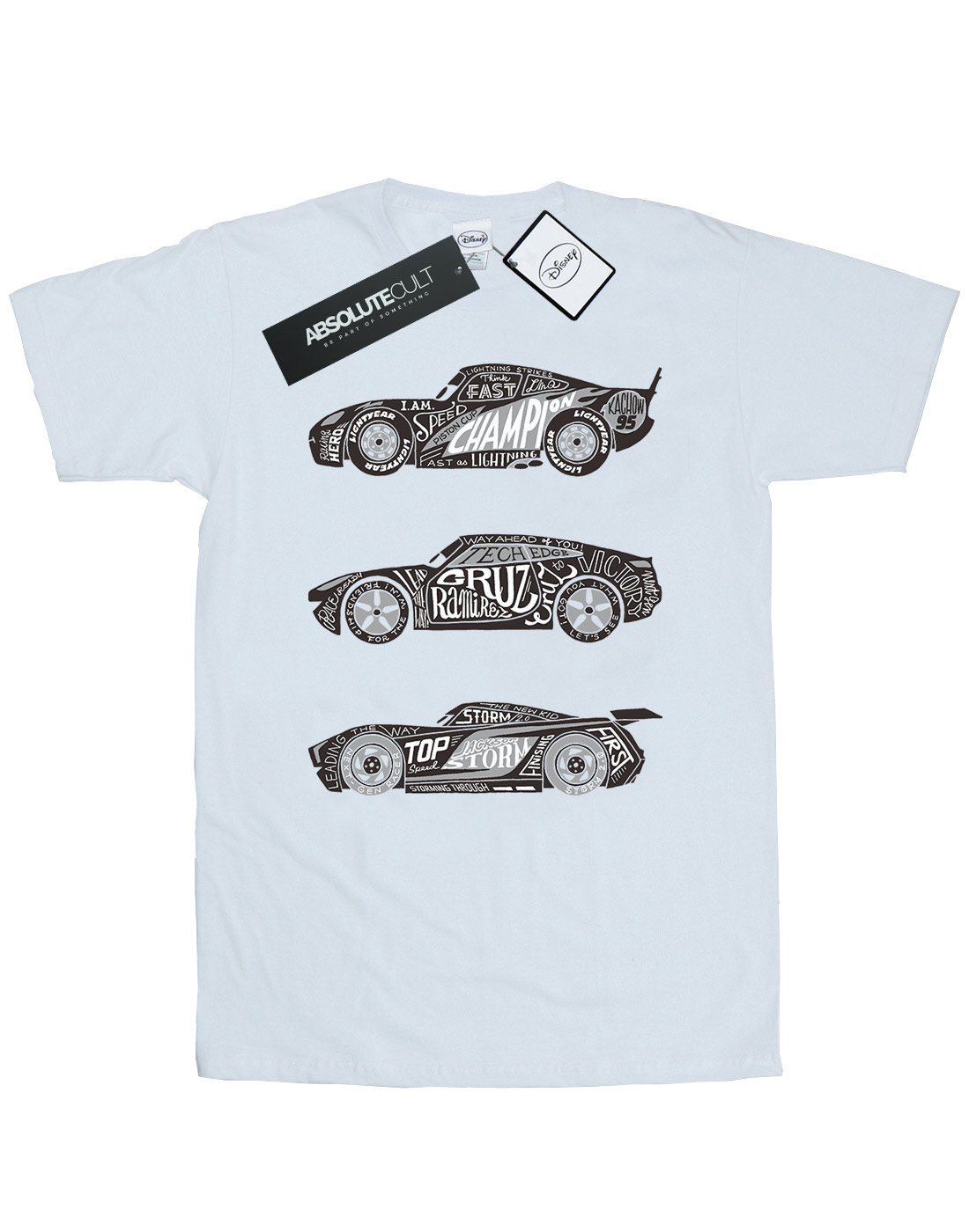 Disney Men/'s Cars Text Racers T-Shirt