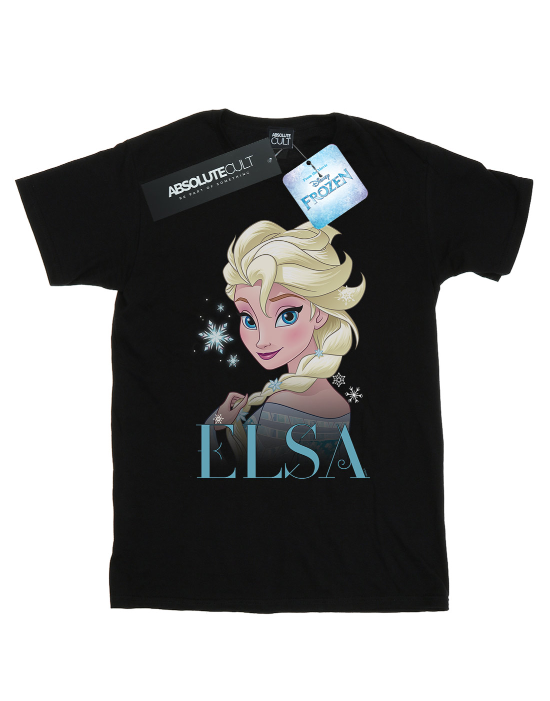 Disney Women/'s Frozen Elsa flocon de neige Portrait Coupe Boyfriend T-Shirt