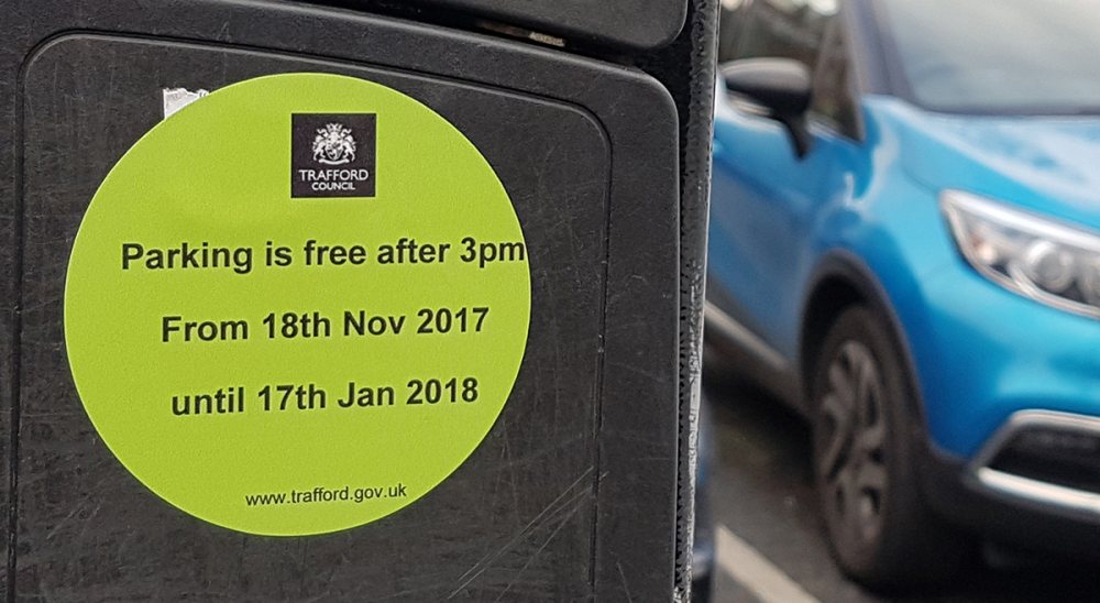Trafford Council launches 'Free after three' parking