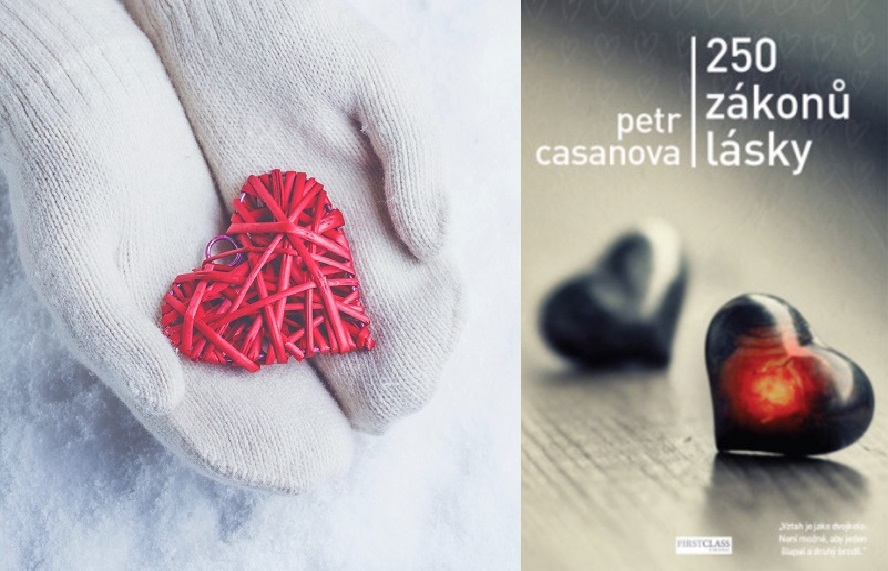 Female hands in white knitted mittens with a entwined vintage romantic red heart on a winter snow background. Love and St. Valentine cozy concept.