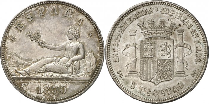 5 pesetas 1870 (18-70)