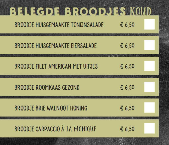 Belegde broodjes bestellen