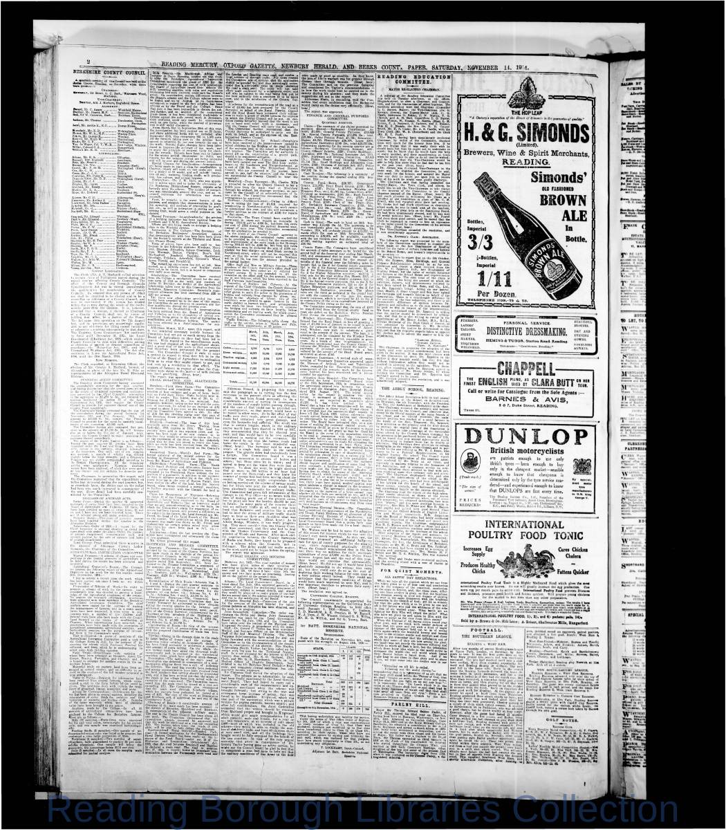 Reading Mercury Oxford Gazette Saturday, November 14, 1914. Pg 2 Reading Mercury Oxford Gazette Saturday, November 14, 1914. Pg 2