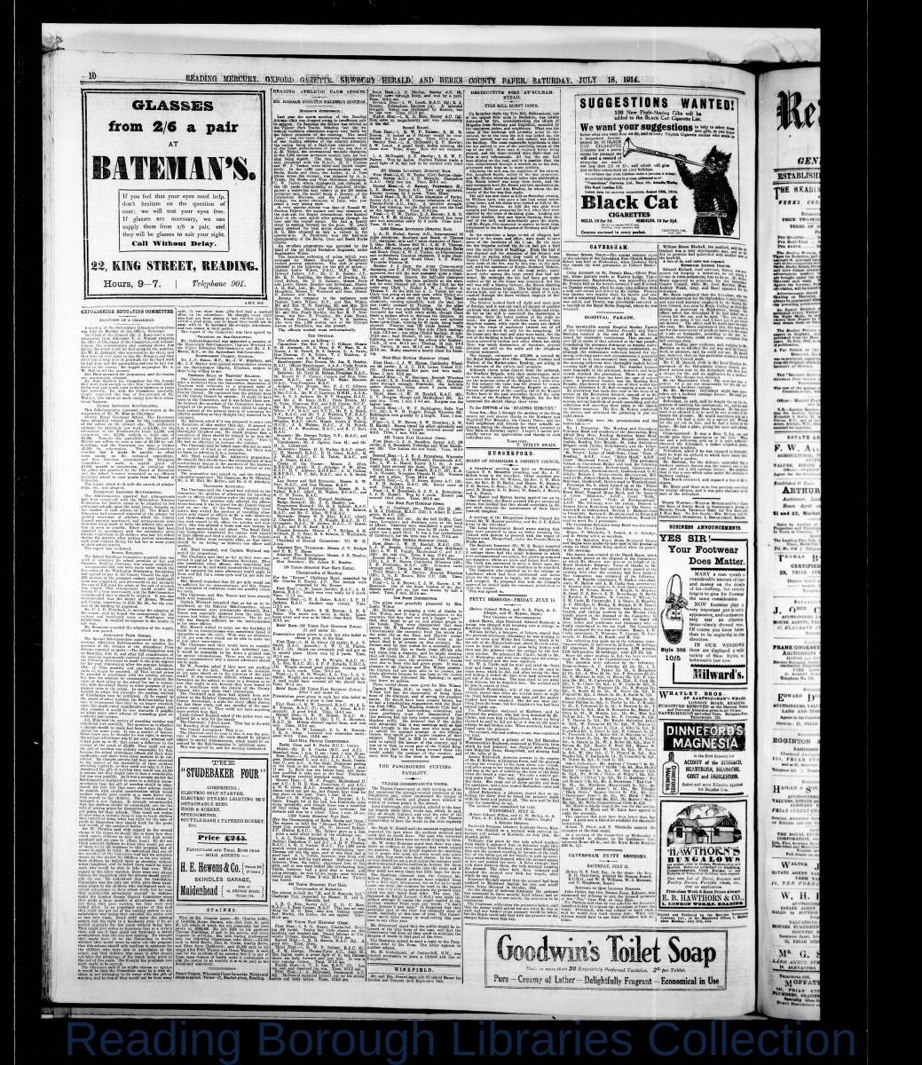 Reading Mercury Oxford Gazette Saturday, July 18, 1914. Pg 10 Reading Mercury Oxford Gazette Saturday, July 18, 1914. Pg 10