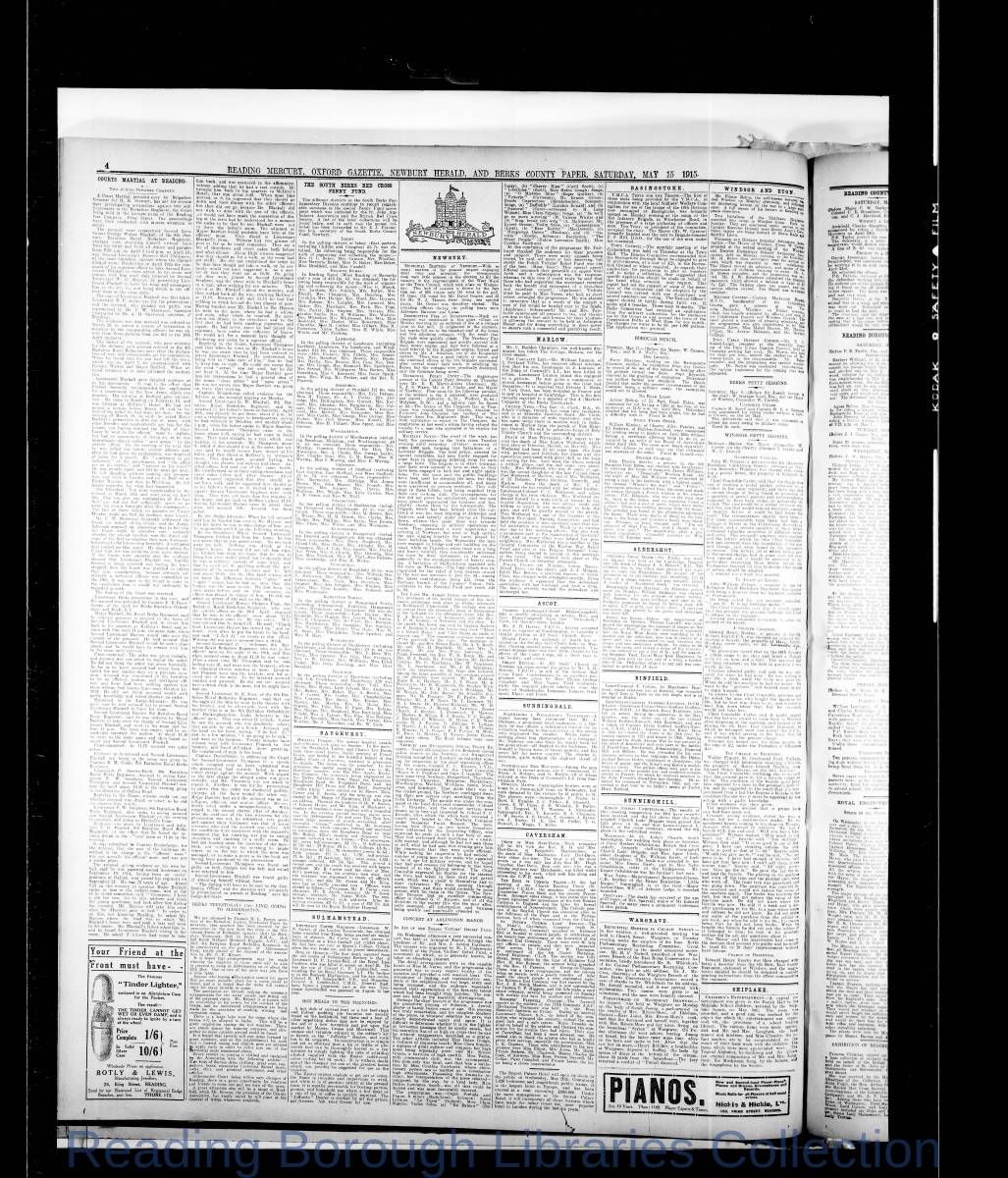 Reading Mercury Oxford Gazette Saturday May 15, 1915. Pg 4 Reading Mercury Oxford Gazette Saturday May 15, 1915. Pg 4