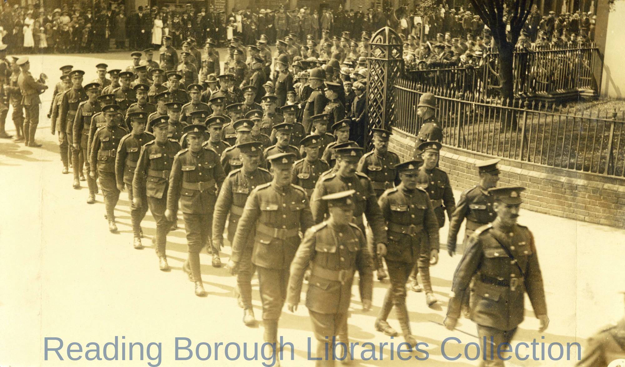 The return of the 2nd Battalion Royal berksshire Regiment 17 May 1919. The men going to a service of thanksgiving at St Mary's Church in the Butts. The return of the 2nd Battalion Royal berksshire Regiment 17 May 1919. The men going to a service of thanksgiving at St Mary's Church in the Butts.