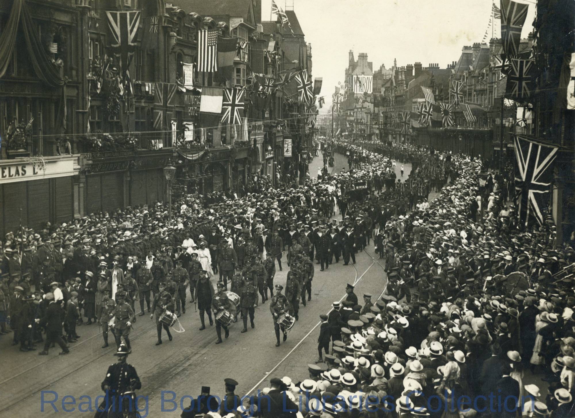 The Grand March Past, Peace celebrations in Reading, 1919 The Grand March Past, Peace celebrations in Reading, 1919