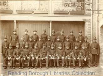 The Berkshire Constabulary in the yard of the County Police Station in Abbey Street, Reading, c1890 The Berkshire Constabulary in the yard of the County Police Station in Abbey Street, Reading, c1890