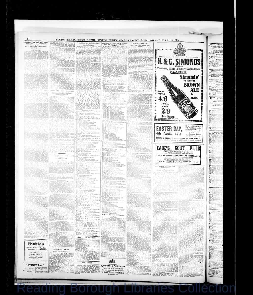 Reading Mercury Oxford Gazette Saturday, March 13, 1915. Pg 2 Reading Mercury Oxford Gazette Saturday, March 13, 1915. Pg 2
