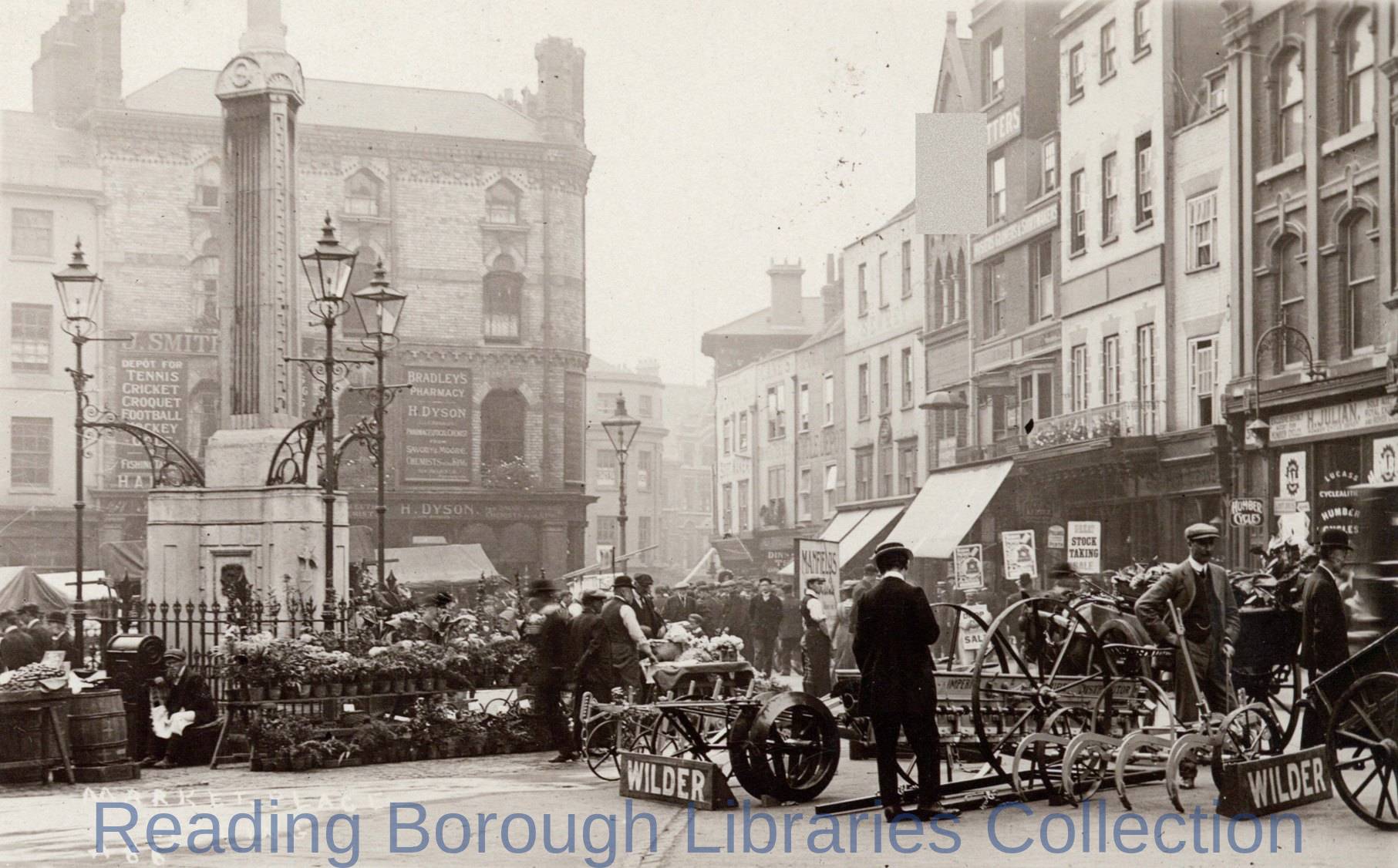 Market Place, Reading, looking southwards. Market Place, Reading, looking southwards.