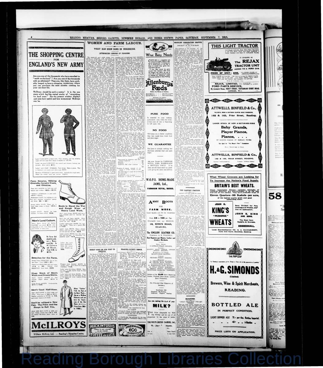 Reading Mercury Oxford Gazette Saturday , September 7, 1918. Pg 4 Reading Mercury Oxford Gazette Saturday , September 7, 1918. Pg 4