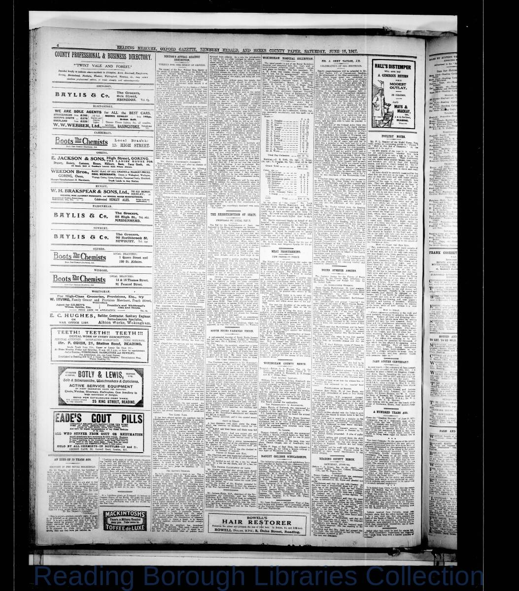 Reading Mercury Oxford Gaze Saturday, June 16, 1917. Pg 4 Reading Mercury Oxford Gaze Saturday, June 16, 1917. Pg 4