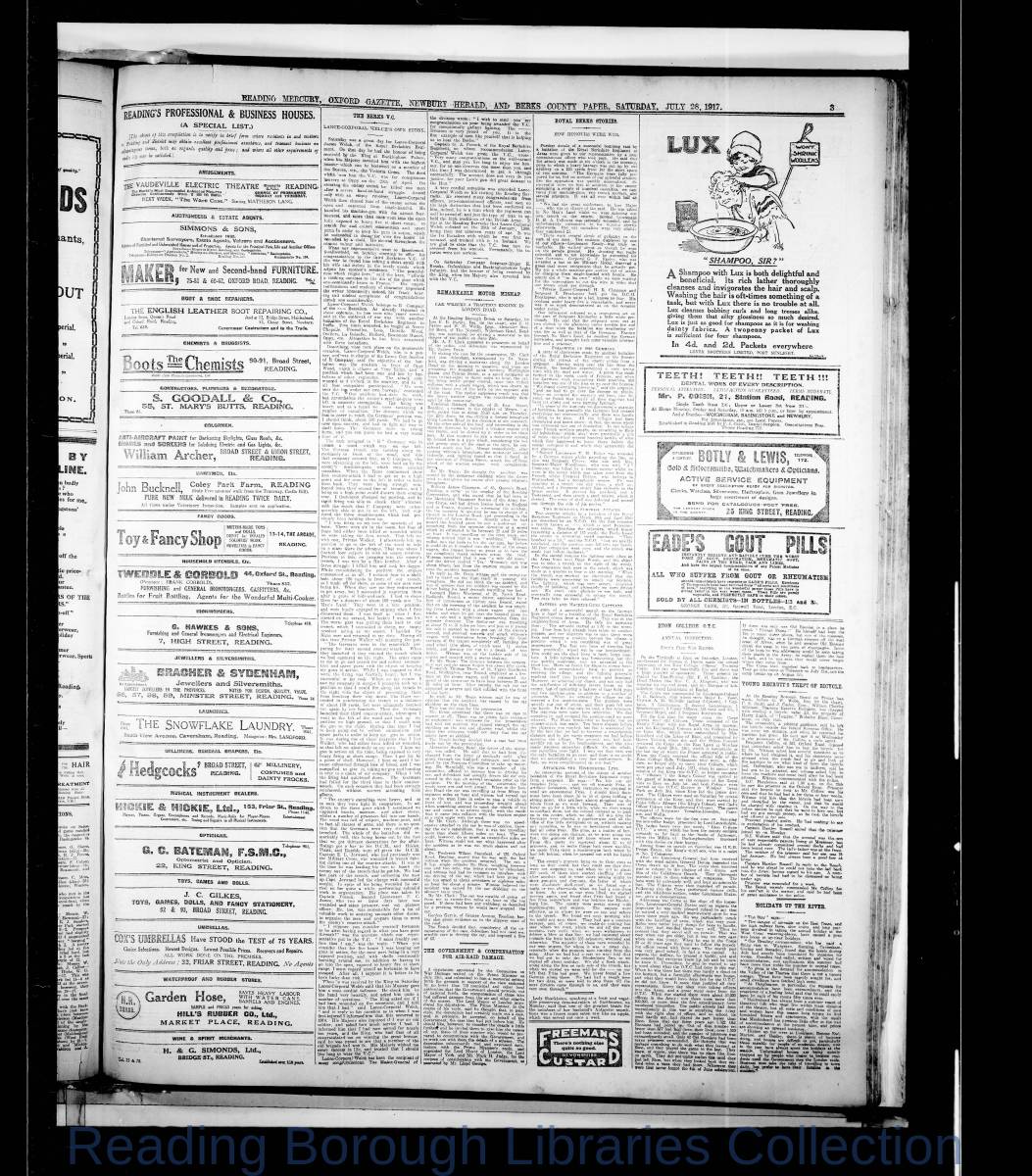 Reading Mercury Oxford Gazett Saturday, July 28, 1917. Pg 3 Reading Mercury Oxford Gazett Saturday, July 28, 1917. Pg 3