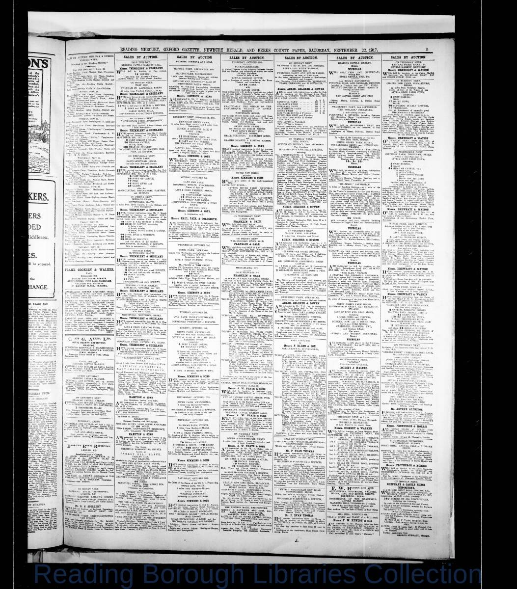Reading Mercury Oxford Gazette Saturday, September 22, 1917. Pg 5 Reading Mercury Oxford Gazette Saturday, September 22, 1917. Pg 5