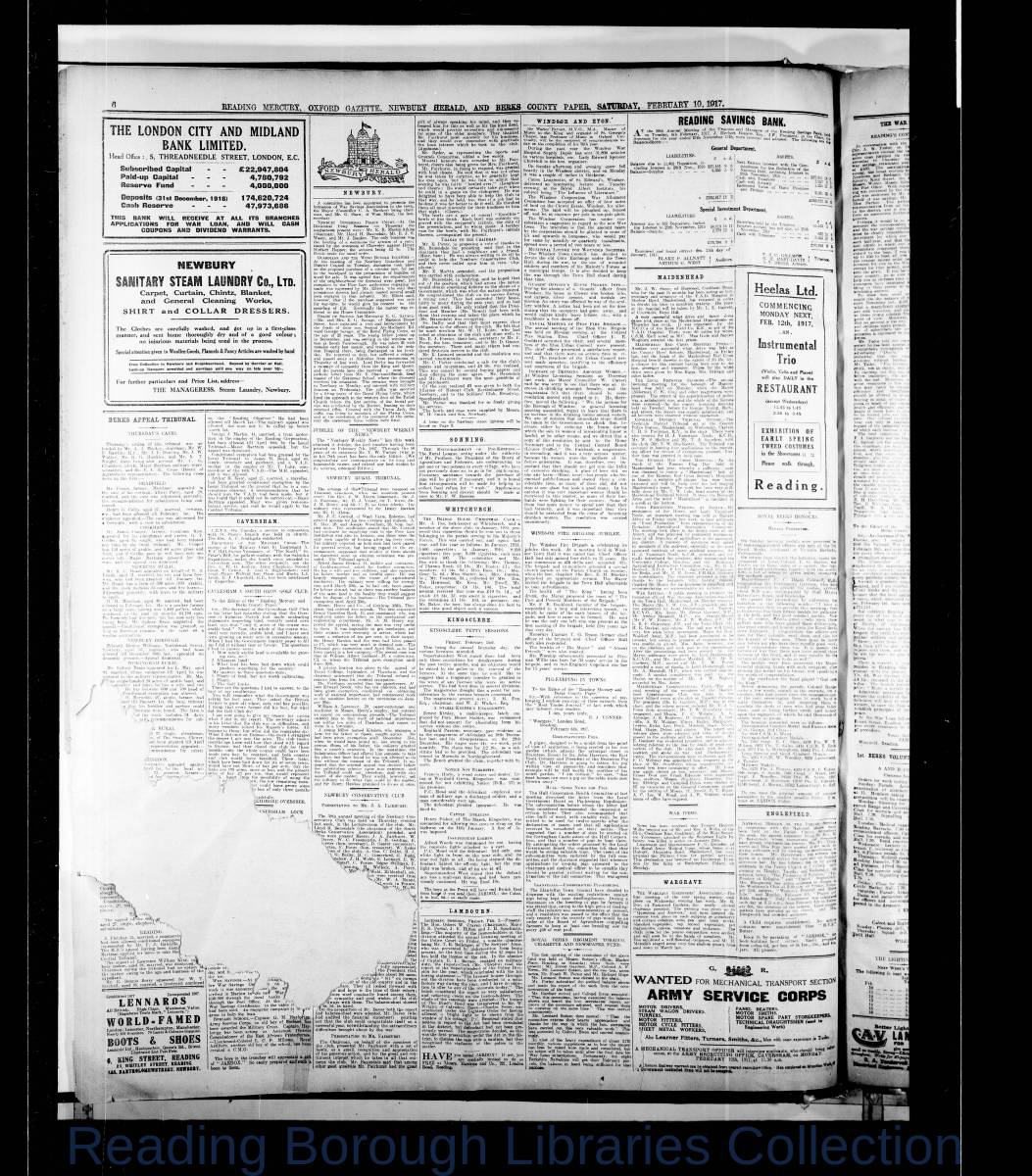 Reading Mercury Oxford Gazette Saturday, February 10, 1917. Pg 6 Reading Mercury Oxford Gazette Saturday, February 10, 1917. Pg 6