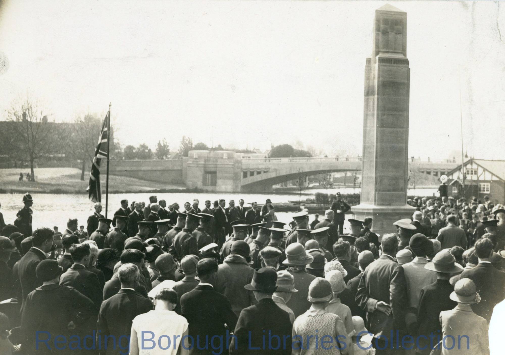 The unveiling of Caversham War Memorial in Christchurch Meadows, 5 May 1928. The unveiling of Caversham War Memorial in Christchurch Meadows, 5 May 1928.