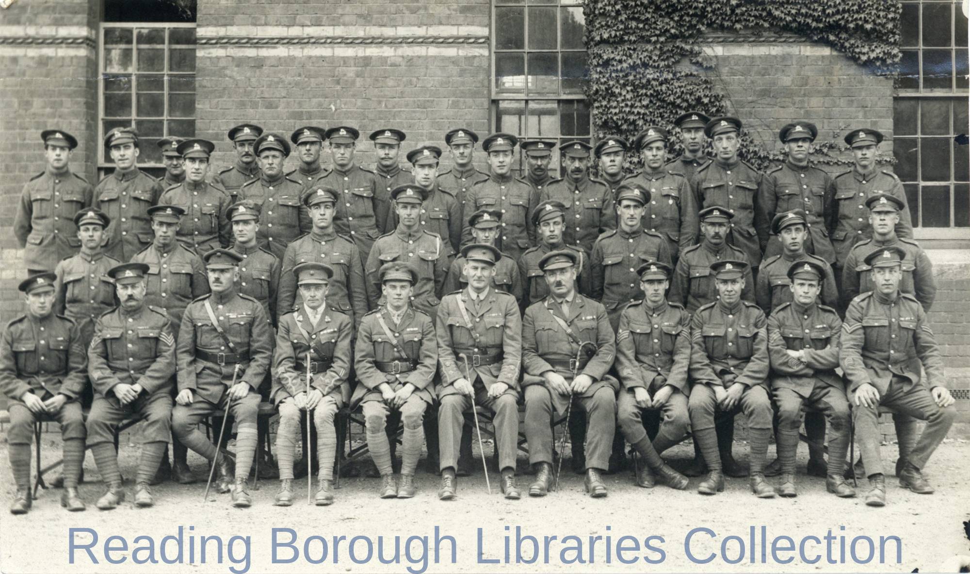 The Return of the 5th Battalion Royal Berkshire regiment on 18 June 1919. The officers photographed at Brock Barracks. The Return of the 5th Battalion Royal Berkshire regiment on 18 June 1919. The officers photographed at Brock Barracks.