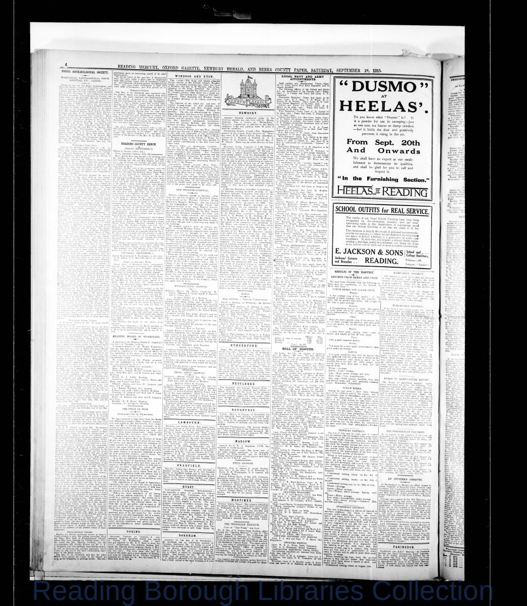 Reading Mercury Oxford Gazette Saturday, September 18, 1915. Pg 2 Reading Mercury Oxford Gazette Saturday, September 18, 1915. Pg 2