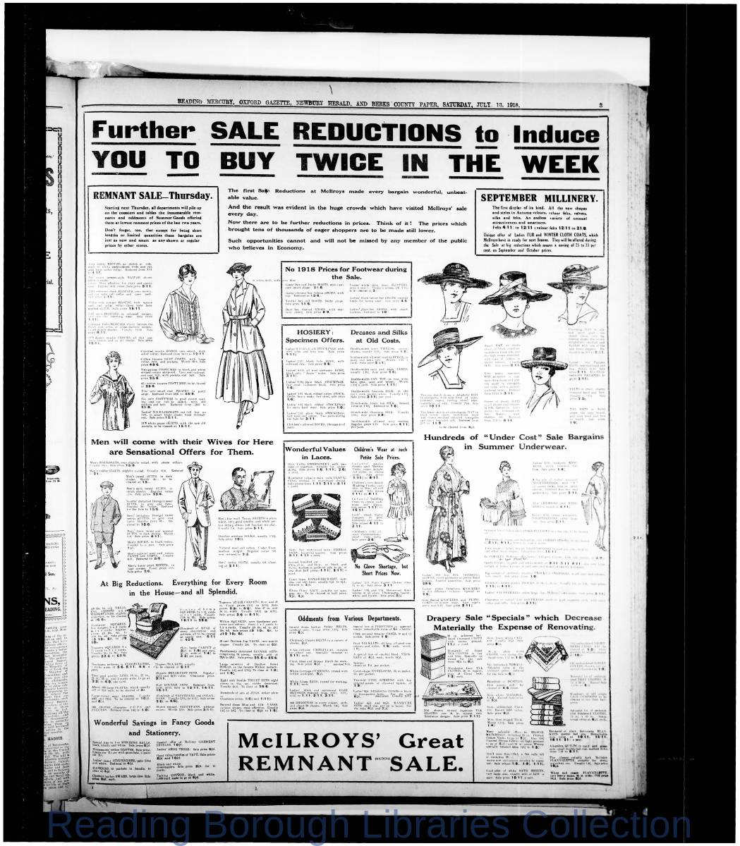 Reading Mercury Oxford Gazette Saturday July 13, 1918. Pg 3 Reading Mercury Oxford Gazette Saturday July 13, 1918. Pg 3