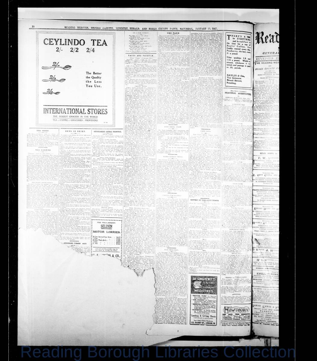 Reading Mercury Oxford Gazette Saturday, January 13, 1917. Pg 10 Reading Mercury Oxford Gazette Saturday, January 13, 1917. Pg 10