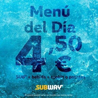 SUBWAY: MENÚ POR 4,50€