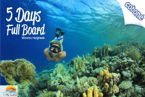 Enjoy your summer with 5 days and 4 nights by the Red Sea with full board basis at Mirette  Hurghada Hotel by My Week-end Travel for EGP 780 per person in a double (Value EGP 1550) – Transportation included - 2 Trips in August available!