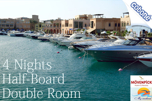 Enjoy the sun, sand and sea with 4 nights/ 5 days double room accommodation on half board basis at Mövenpick Resort and Spa El Gouna by My Week-end Travel for EGP 1650 per person (Value EGP 2460) – Relaxation, watersports, spa and more! 