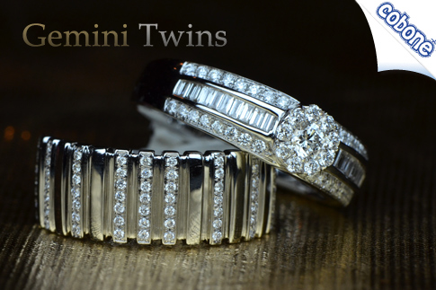 Surprise someone special with 2 Diamond rings, a Solitaire Ring surround by more diamonds and a Locker Band laden with diamond lines, both for AED 6999 (Value AED 24999) – Each ring has its own certificate!