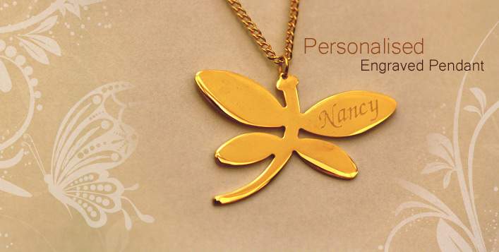 21-Karat Gold-Plated Dragonfly Pendant