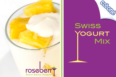 Get one large size (400 ml) Swiss yogurt mix, Vanilla Flavor with fresh fruits (Pineapple & Banana) and Two kinds of Nuts (Almonds & Orio Chocolate) Topping with Strawberry Syrup - For only 10 Riyals.
