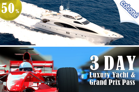 3-day Formula 1 Grand Prix pass and luxury yacht stay with trackside berth for 3 days, food and beverages, concert tickets, hotel access and marina club access for AED 13500 per person (Value AED 27000) – Race to buy this deal!