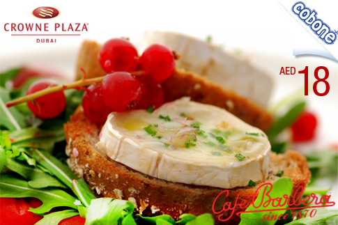 Pay only AED 18 for AED 40 worth of food at Café Barbera at Crowne Plaza Dubai, Sheikh Zayed Road – Simply Delish!