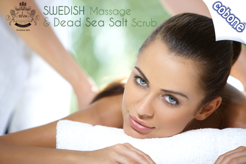 Boost your circulation with a Swedish massage and Dead Sea salt body scrub from Diva Ladies Salon for AED 119 (Value AED 405) – Look after your kneads!