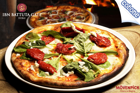 Enjoy a delicious pizza and a house beverage from Sicilia, Mövenpick Hotel Ibn Battuta Gate – Dubai for AED 65 (Value AED 133) – More for your dough!