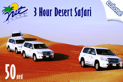 Enjoy a 3-hour fun filled desert safari drive with mineral water from Net Tours for AED 50 (Value AED 190) – Ride this deal!