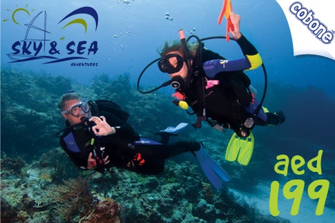 Discover the pleasures of scuba diving with a lesson from with Sky and Sea Diving Fujairah for AED 199 (Value AED 450) – Dive into this deal!