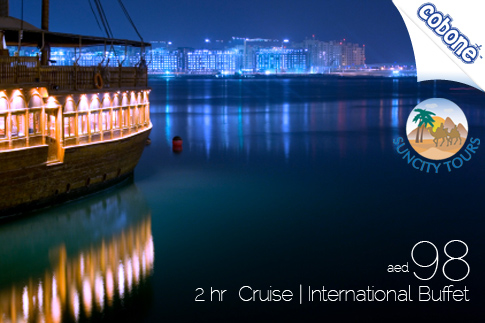 Enjoy a 2-hour dhow cruise through the creek with an international buffet from for AED 98 (Value AED 240) –  Get dhow-n!