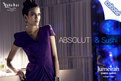 Enjoy a sophisticated night out at Voda Bar, Jumeirah Zabeel Saray with a bottle of Absolut Blue and a sushi platter for AED 395 (Value AED 1000) – Absolut fun!