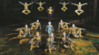 Power Track: An ethereal group of performers soar in the air executing lively gymnastic and tumbling displays in unison and in counterpoint, reaching astounding heights and speeds on an elongated overlapping trampoline that magically appears