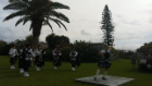Bag-pipers in Hamilton