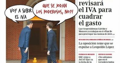 No tiene güevos de cobrar la tasa Google por si se cabrea Trump y nos sube el IVA a todos para financiar sus gilipolleces No tiene güevos de cobrar la tasa Google por si se cabrea Trump y nos sube el IVA a todos para financiar sus gilipolleces