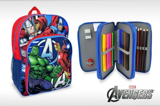 Los vengadores, mochila y estuche 