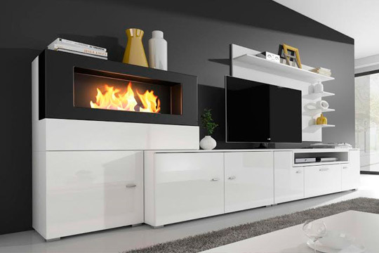 Conjunto de salón Olympo con chimenea 
