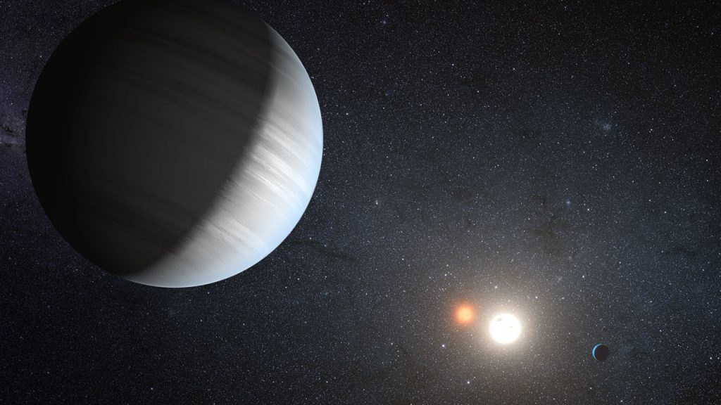 Artist's impression of Kepler47 system Artist's impression of Kepler47 system
