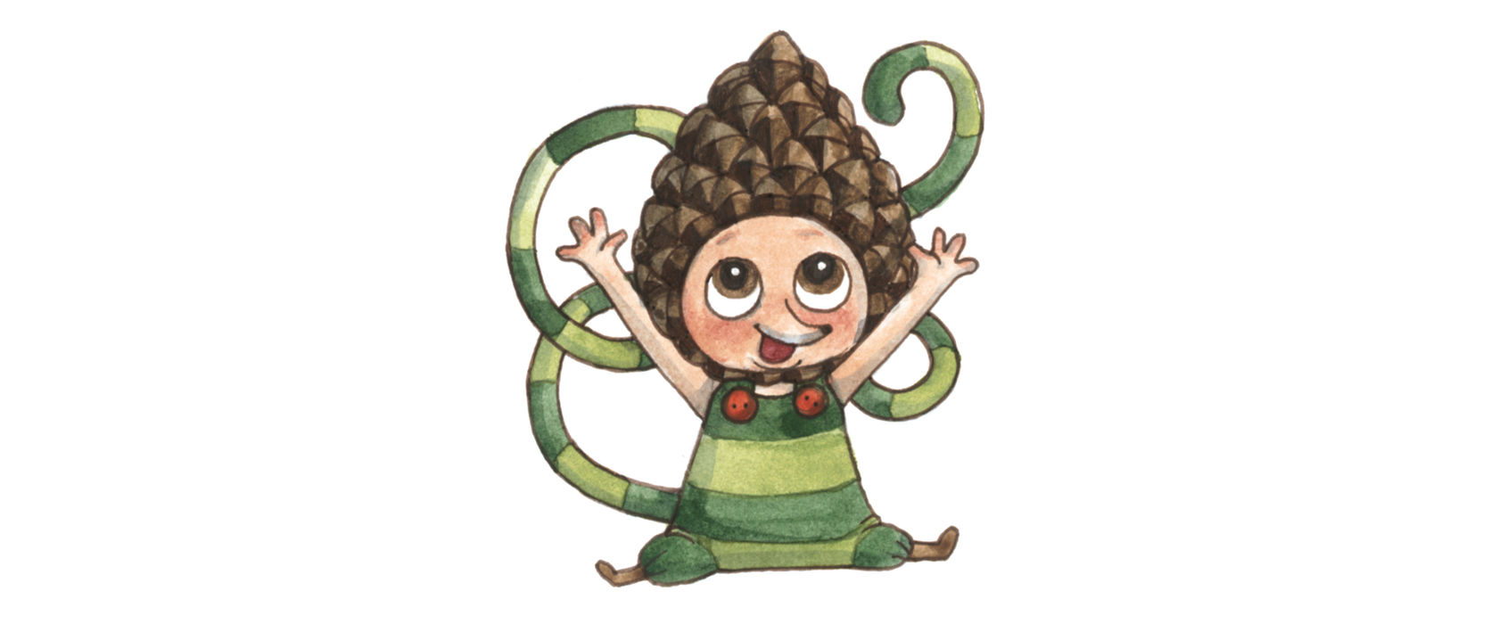 Lilla Kott visar runt Illustration av Lill-Skansens maskot Lilla Kott