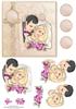 WEDDING BRIDE & GROOM & Flowers Decoupage