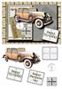 Vintage Car A5 + decoupage