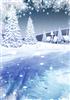 lovely snowy village & trees background