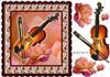 Delicate Musical Rose Scalloped Quick Card