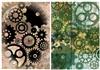 Steampunk Cogs backgrounds - 360 DPI